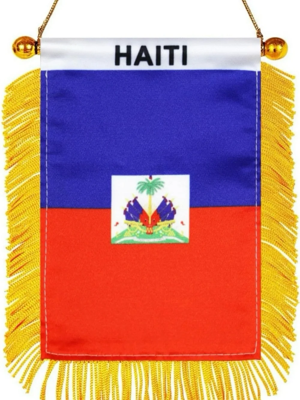 Haiti MINI BANNER FLAG CAR & HOME WINDOW MIRROR HANGING 2 SIDED
